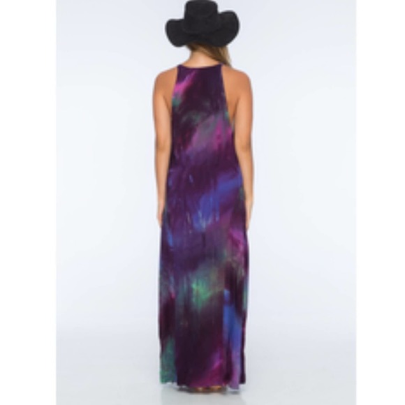 INDAH Pilar Open Side Maxi Dress Cosmic Tie Dye XS - Picture 4 of 8